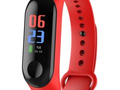 Bratara Fitness iUni N3C, Display OLED 0.96 inch, Bluetooth, Pedometru, Notificari, Rosu